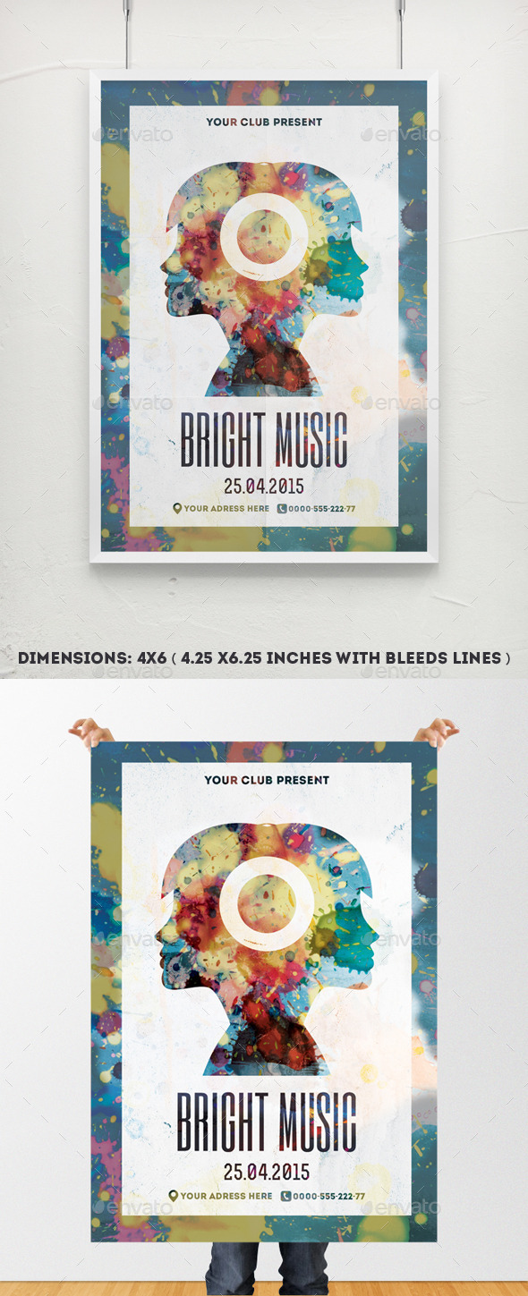 Bright Music Poster Template (Clubs & Parties)