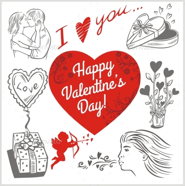 GraphicRiver Valentines Day Vector Set 9956230 GraphicRiver Valentines Day Vector Set 9956230