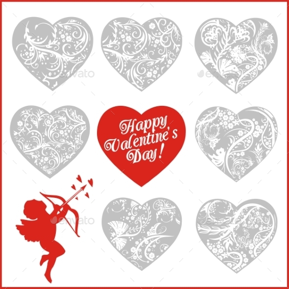 GraphicRiver Red Hearts Valentines Day 9956233 GraphicRiver Red Hearts Valentines Day 9956233