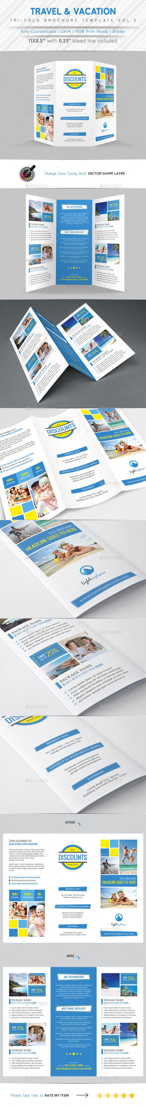 Travel Agency Tri Fold Brochure Vol.2 (Corporate)