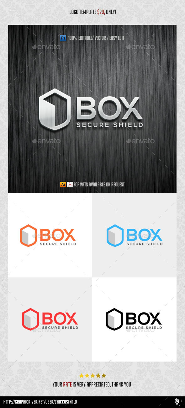 Box Shield Logo Template Box Shield Logo Template