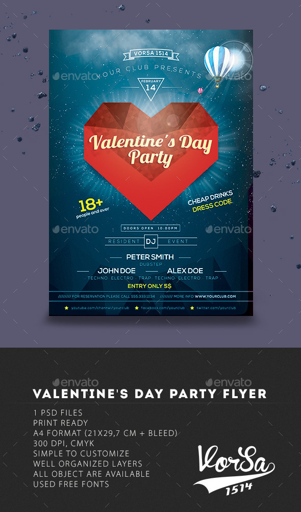 Valentines Day party flyer Valentines Day party flyer