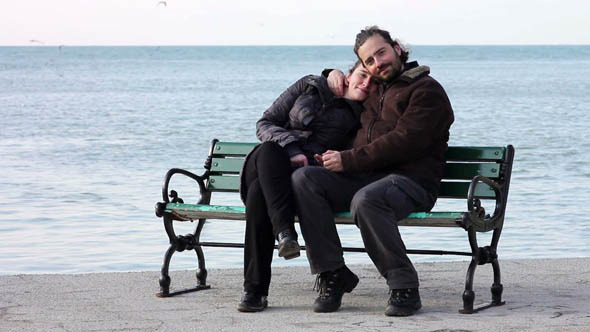Lovers Hugging At Coast Lovers Hugging At Coast