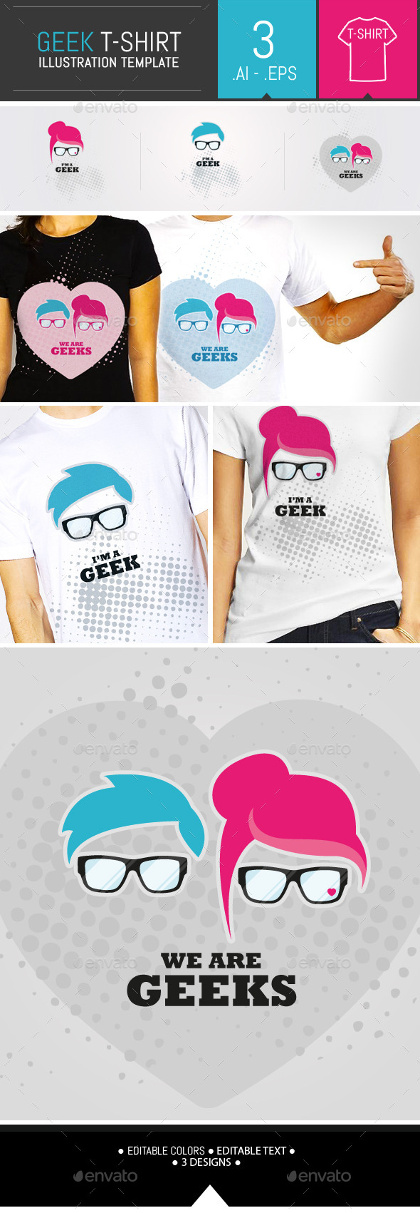 GraphicRiver Geek Vector Illustration T-shirt Template 9957504 GraphicRiver Geek Vector Illustration T-shirt Template 9957504