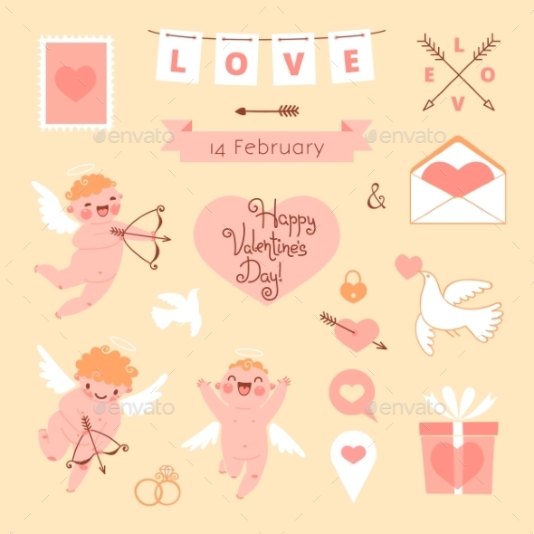 GraphicRiver Valentine s Day Set of Elements for Design 9958986 GraphicRiver Valentine s Day Set of Elements for Design 9958986