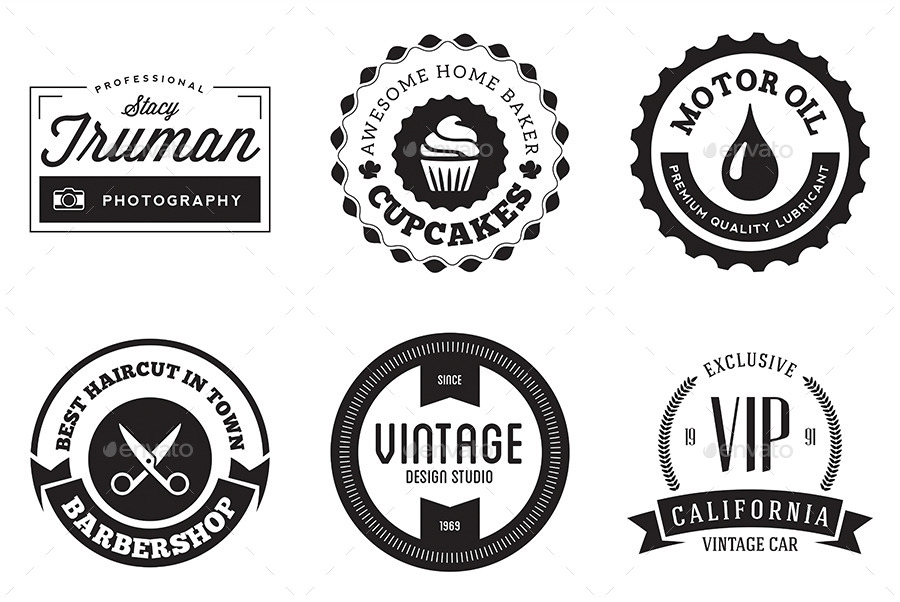 30 Vintage Logo Badges by mengloong | GraphicRiver