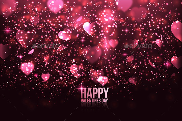 GraphicRiver Happy Valentine s Day Card with Hearts 9960189 GraphicRiver Happy Valentine s Day Card with Hearts 9960189
