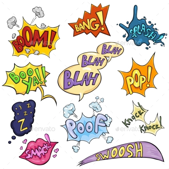 GraphicRiver Vector Set of Cartoon Comics Phrases and Effects 9961375 GraphicRiver Vector Set of Cartoon Comics Phrases and Effects 9961375