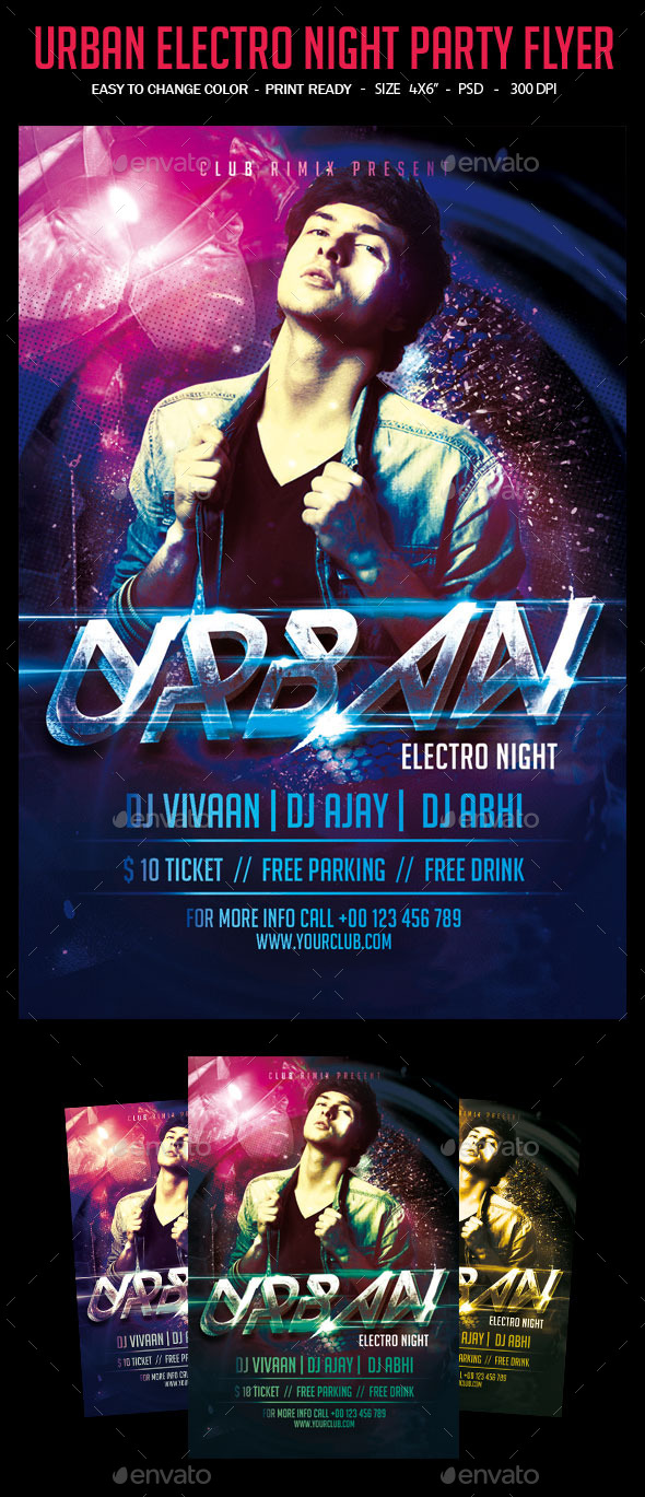 Urban Electro Night Flyer Template