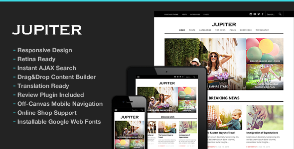 Jupiter Responsive Magazine Theme Jupiter Responsive Magazine Theme