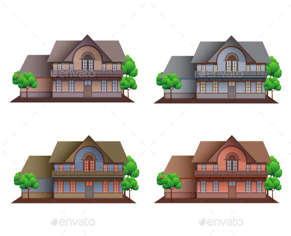 GraphicRiver Houses Front View 9963232 GraphicRiver Houses Front View 9963232