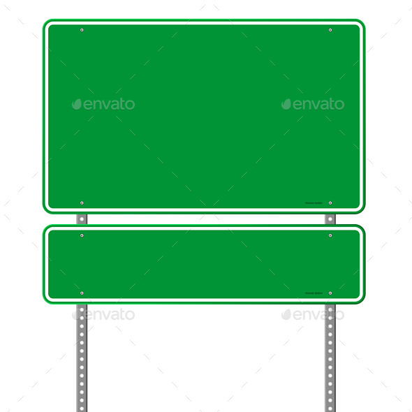 GraphicRiver Green Blank Roadsign 9963417 GraphicRiver Green Blank Roadsign 9963417