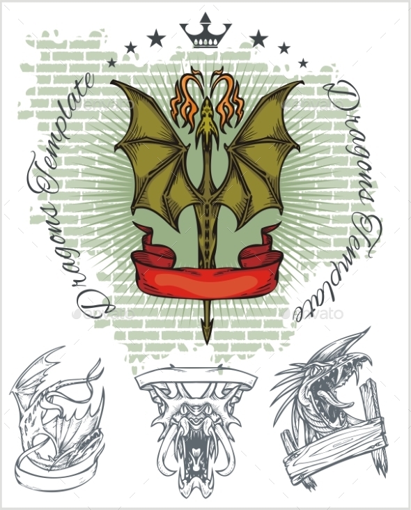 GraphicRiver Dragon and Ribbons 9963456 GraphicRiver Dragon and Ribbons 9963456