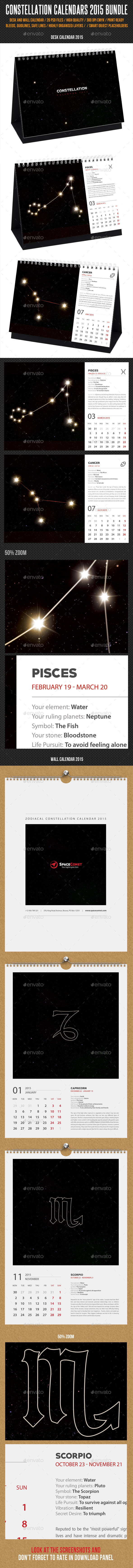 Constellation Calendars 2015 Bundle Constellation Calendars 2015 Bundle