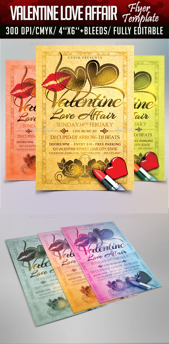 Valentine Love Affair Flyer Template