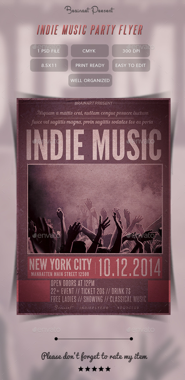 GraphicRiver Indie Music Party Flyer 9946074 GraphicRiver Indie Music Party Flyer 9946074