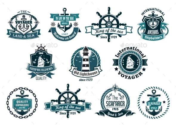 GraphicRiver Dark Blue Nautical Labels 9965807 GraphicRiver Dark Blue Nautical Labels 9965807