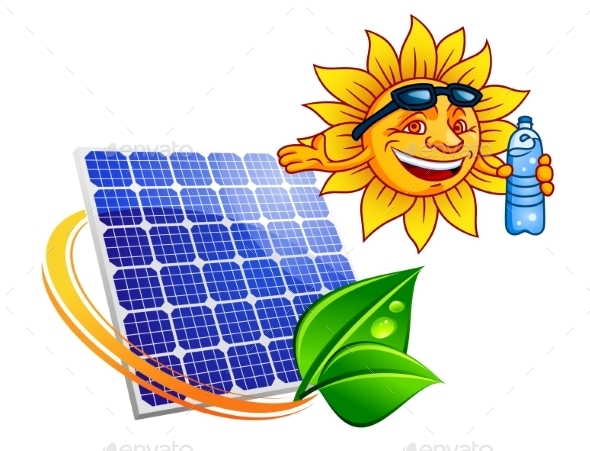 GraphicRiver Solar Panel with Cartoon Sun Eco Concept 9965814 GraphicRiver Solar Panel with Cartoon Sun Eco Concept 9965814