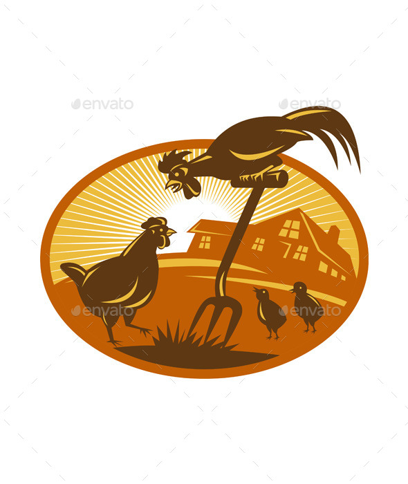 GraphicRiver Rooster Retro Emblem 9966242 GraphicRiver Rooster Retro Emblem 9966242