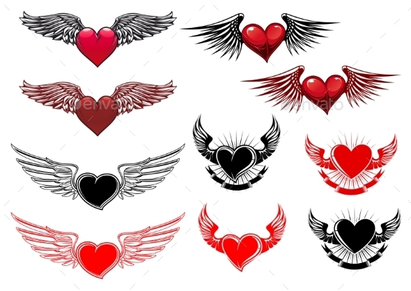 Heart Tattoos with Wings Heart Tattoos with Wings
