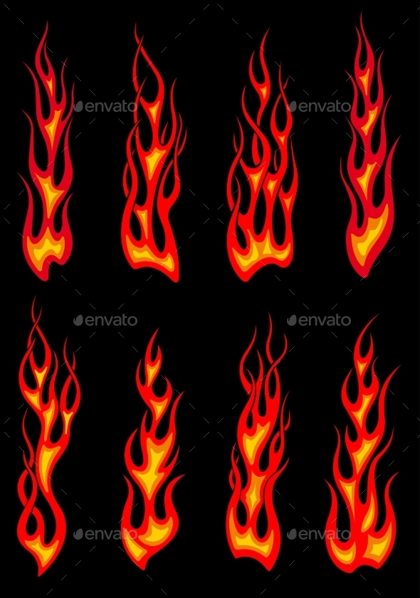 GraphicRiver Tribal Red Flames Icons 9966350 GraphicRiver Tribal Red Flames Icons 9966350
