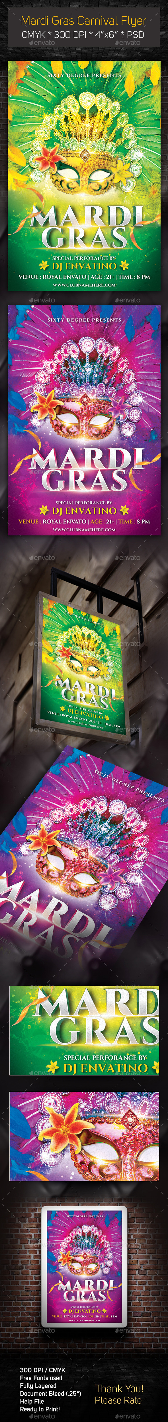 Mardi Gras Carnival Flyer Mardi Gras Carnival Flyer