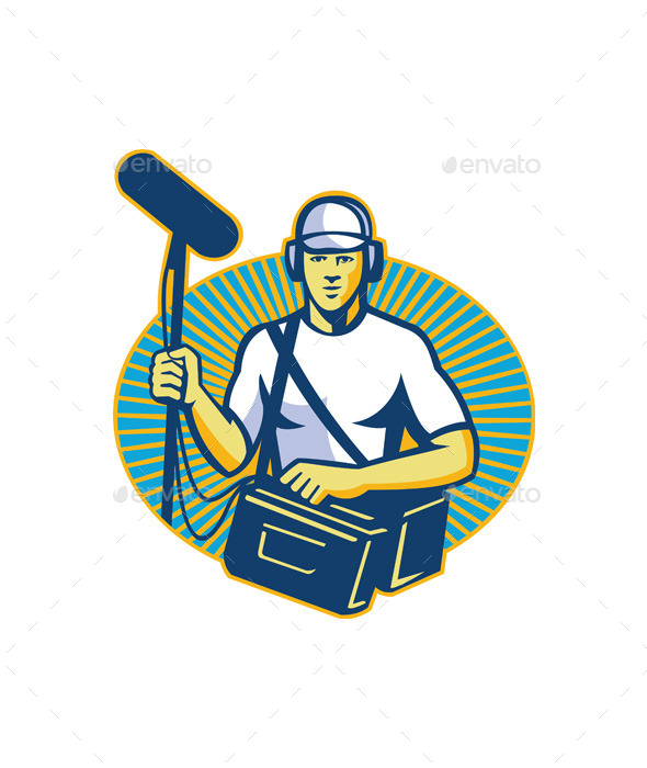GraphicRiver Soundman Worker with Microphone 9966517 GraphicRiver Soundman Worker with Microphone 9966517