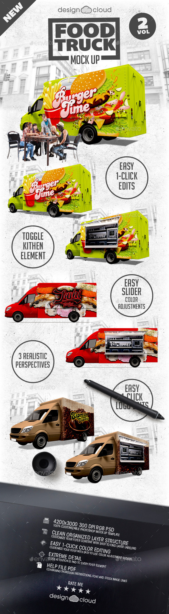 Food Truck Mock Up Kit Vol 2 Food Truck Mock Up Kit Vol 2