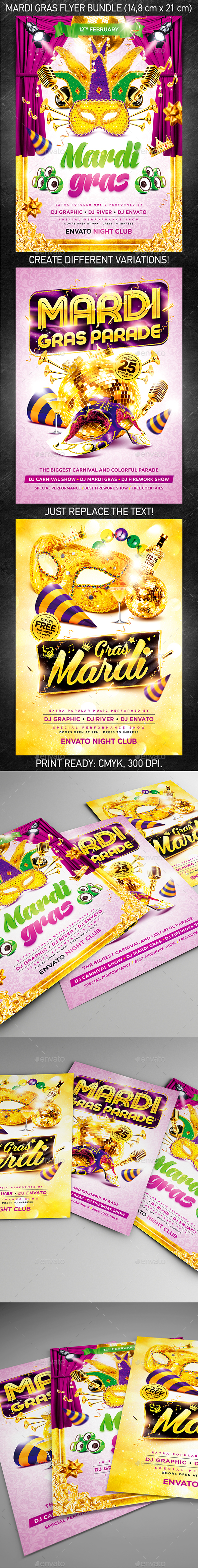 GraphicRiver Mardi Gras Party Flyer Bundle 9968007 GraphicRiver Mardi Gras Party Flyer Bundle 9968007