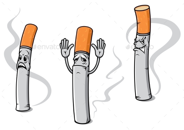 GraphicRiver Cartoon Cigarette Characters 9968012 GraphicRiver Cartoon Cigarette Characters 9968012