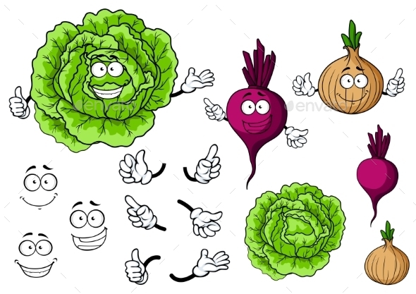 GraphicRiver Vegetable Cartoons 9968212 GraphicRiver Vegetable Cartoons 9968212