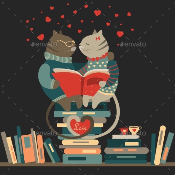 Cats Reading Book (Animals)