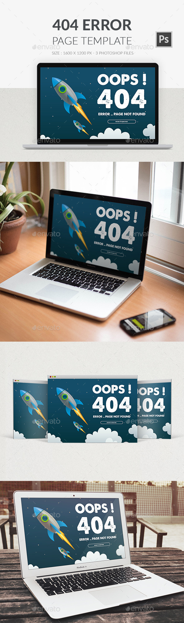 404 Error Page PSD (404 Pages)