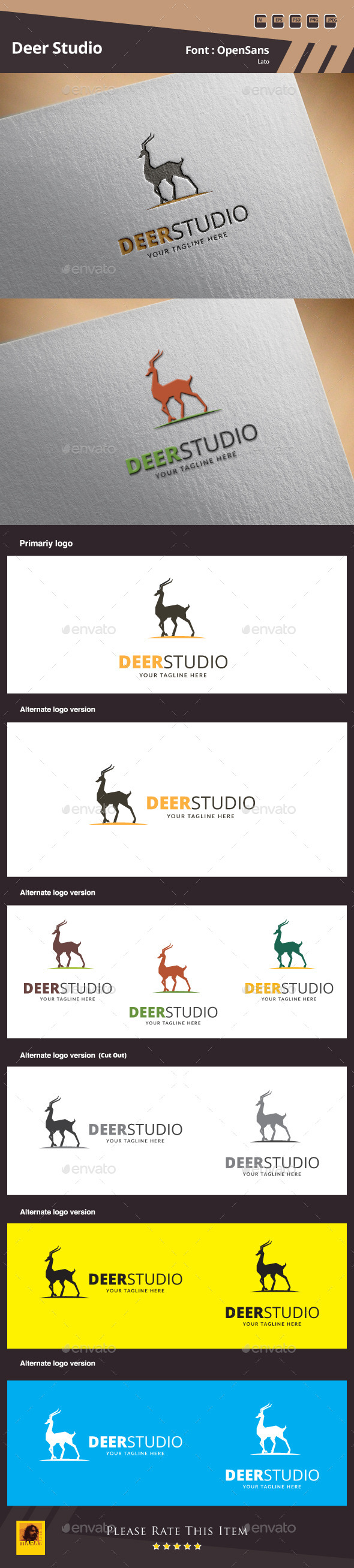 Deer Studio Logo Template Deer Studio Logo Template