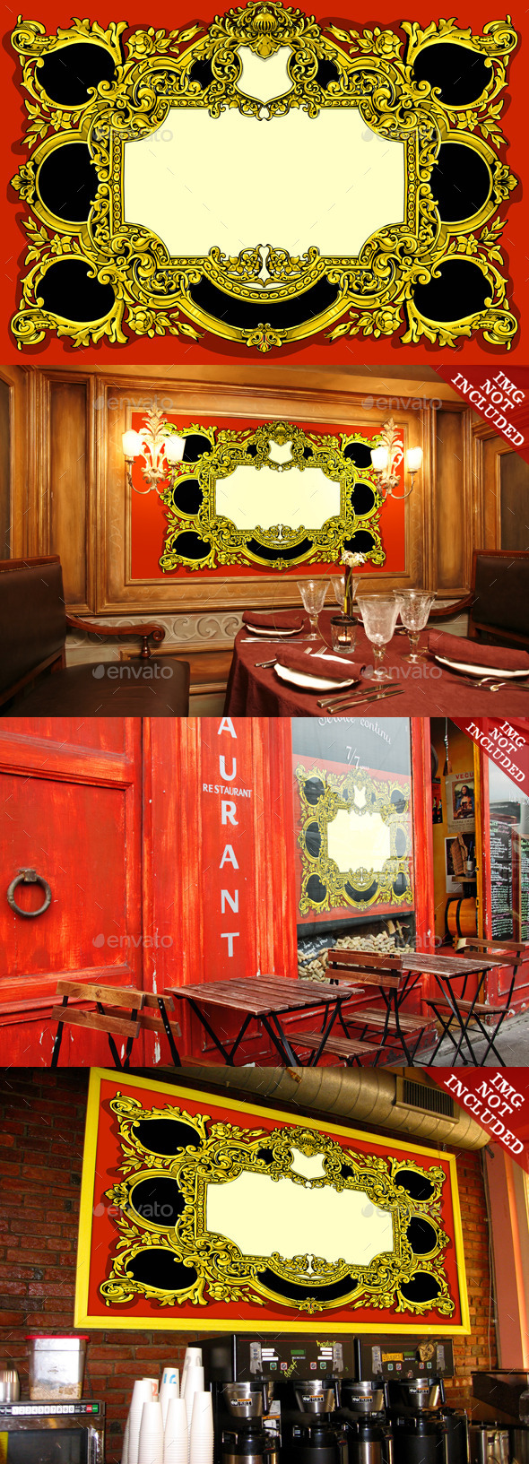 GraphicRiver Vintage Gold Baroque Frame on Red Background 9980492 GraphicRiver Vintage Gold Baroque Frame on Red Background 9980492