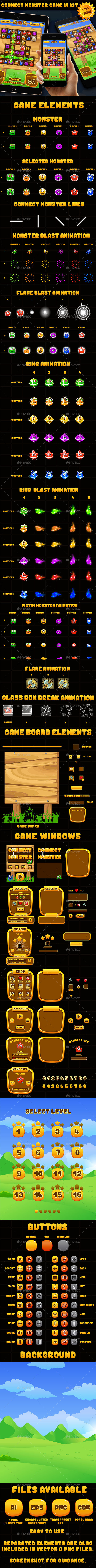GraphicRiver Connect Monster Puzzle Game UI Kit 9982339 GraphicRiver Connect Monster Puzzle Game UI Kit 9982339