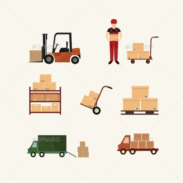 GraphicRiver Warehouse Transportation and Delivery Icons 9983700 GraphicRiver Warehouse Transportation and Delivery Icons 9983700