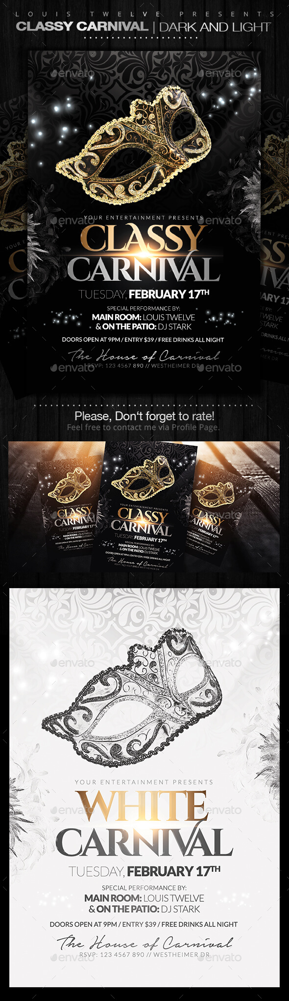 GraphicRiver Classy Carnival or Masquerade Ball Flyers 9984794 GraphicRiver Classy Carnival or Masquerade Ball Flyers 9984794
