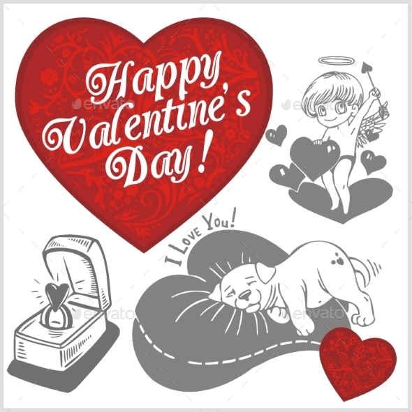 GraphicRiver Valentines Day Set 9986843 GraphicRiver Valentines Day Set 9986843