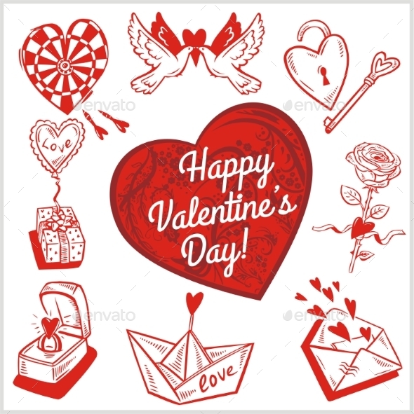 GraphicRiver Valentines Day Set 9986857 GraphicRiver Valentines Day Set 9986857