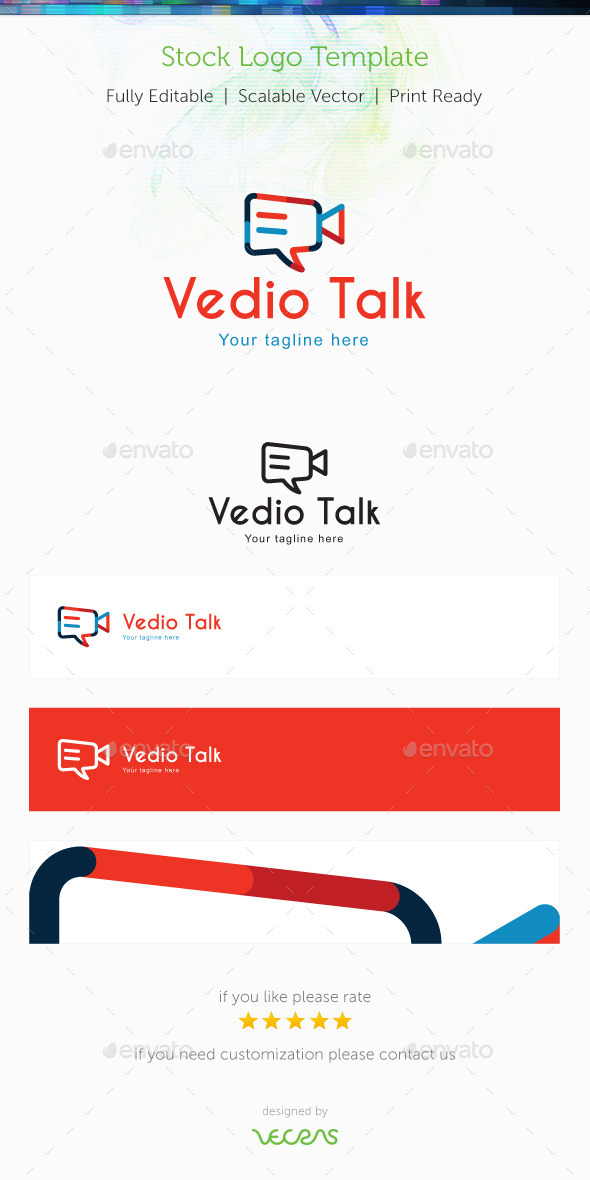 Video Talk Stock Logo Template (Symbols)