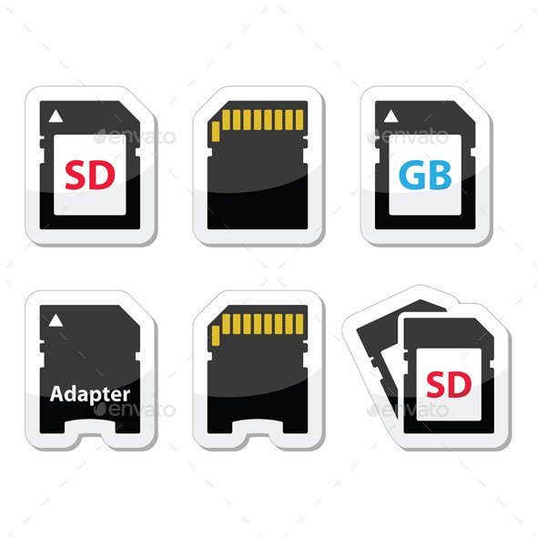 GraphicRiver SD Memory Card and Adapter Icon Set 9988273 GraphicRiver SD Memory Card and Adapter Icon Set 9988273