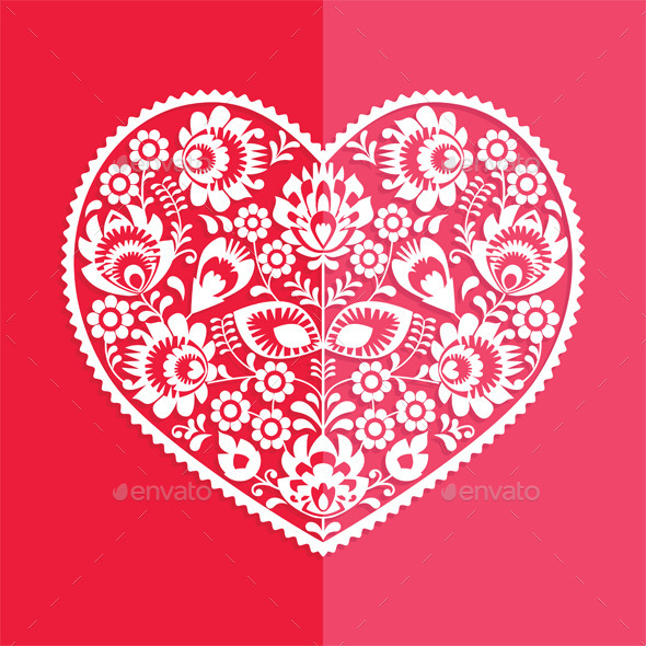 GraphicRiver Valentine s Day Card Polish Folk Art Heart 9989844 GraphicRiver Valentine s Day Card Polish Folk Art Heart 9989844