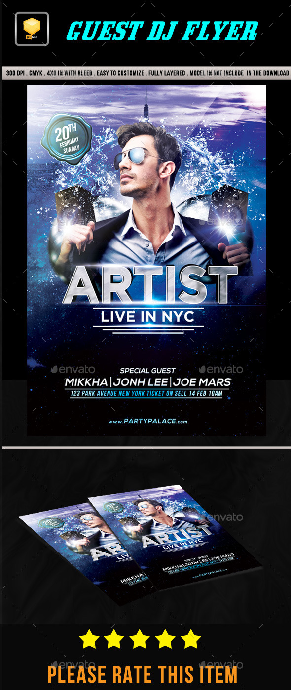 GraphicRiver Guest DJ Flyer 9990731 GraphicRiver Guest DJ Flyer 9990731