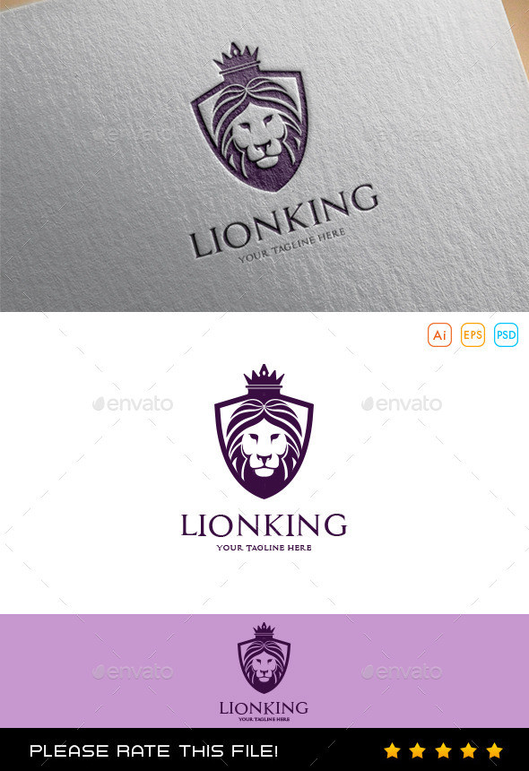 GraphicRiver Lion King Logo 9990815 GraphicRiver Lion King Logo 9990815