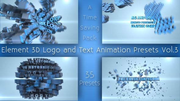 35 Element 3D Drag and Drop Presets Vol.3 Blockbuster