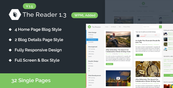 The Reader Wordpress Minimal Blog Template The Reader Wordpress Minimal Blog Template