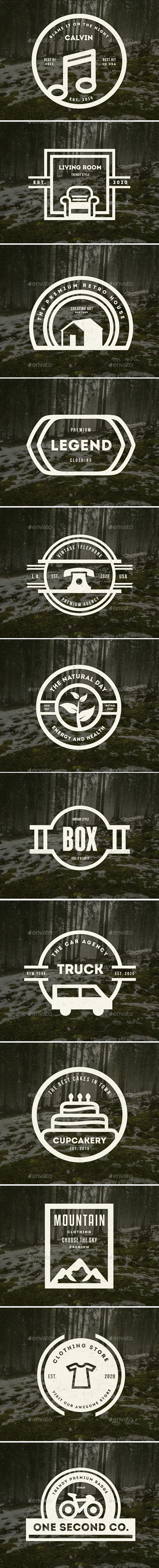 12 Vintage Logos Labels & Badges 12 Vintage Logos Labels & Badges