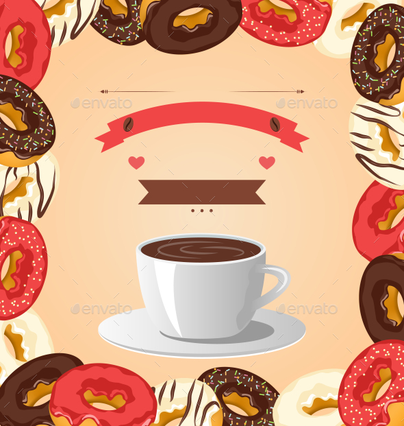 GraphicRiver Donuts with Cup of Coffee on Beige Background 9993513 GraphicRiver Donuts with Cup of Coffee on Beige Background 9993513