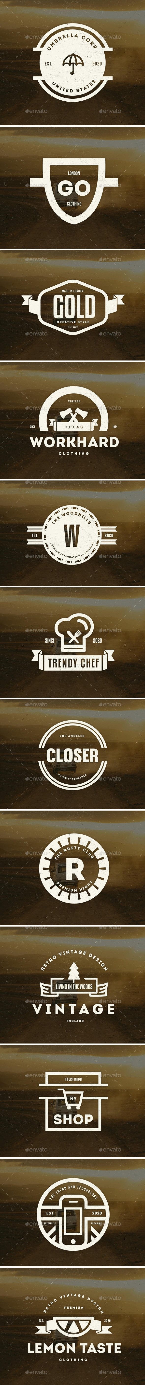 GraphicRiver 12 Vintage Logos Labels & Badges 9993579 GraphicRiver 12 Vintage Logos Labels & Badges 9993579